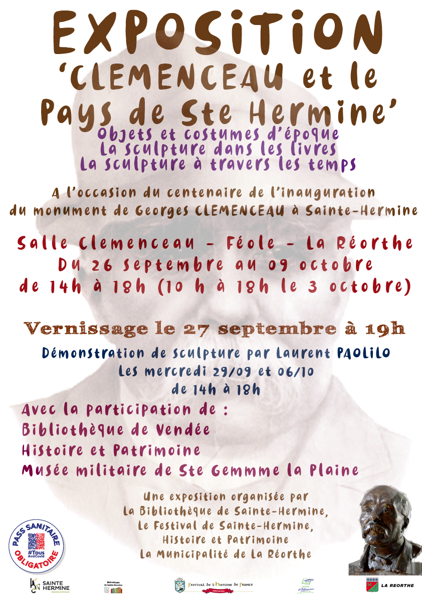 2 octobre 2021 : " Les 100 ans de l’inauguration du monument Clemenceau à Sainte-Hermine"